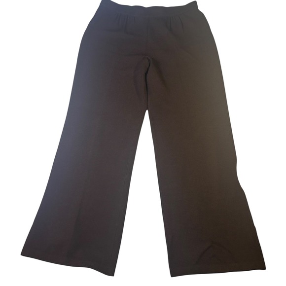 ST JOHN COLLECTION Pants - St John Collection Amaretto Knit Wide Leg Pants Womens Size 14 Brown Wool Blend
